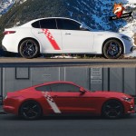 2pcs Car Funny Stylish Stickers Car Racing Stripe Stickers Auto Vinyl Film Both Side Body Decals Car Styling Accessories